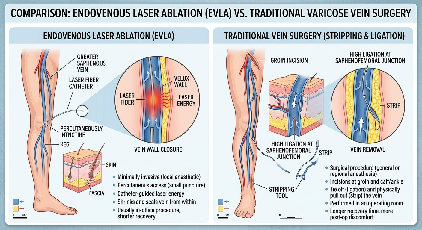 Laser vs Traditional Varicose Surgery