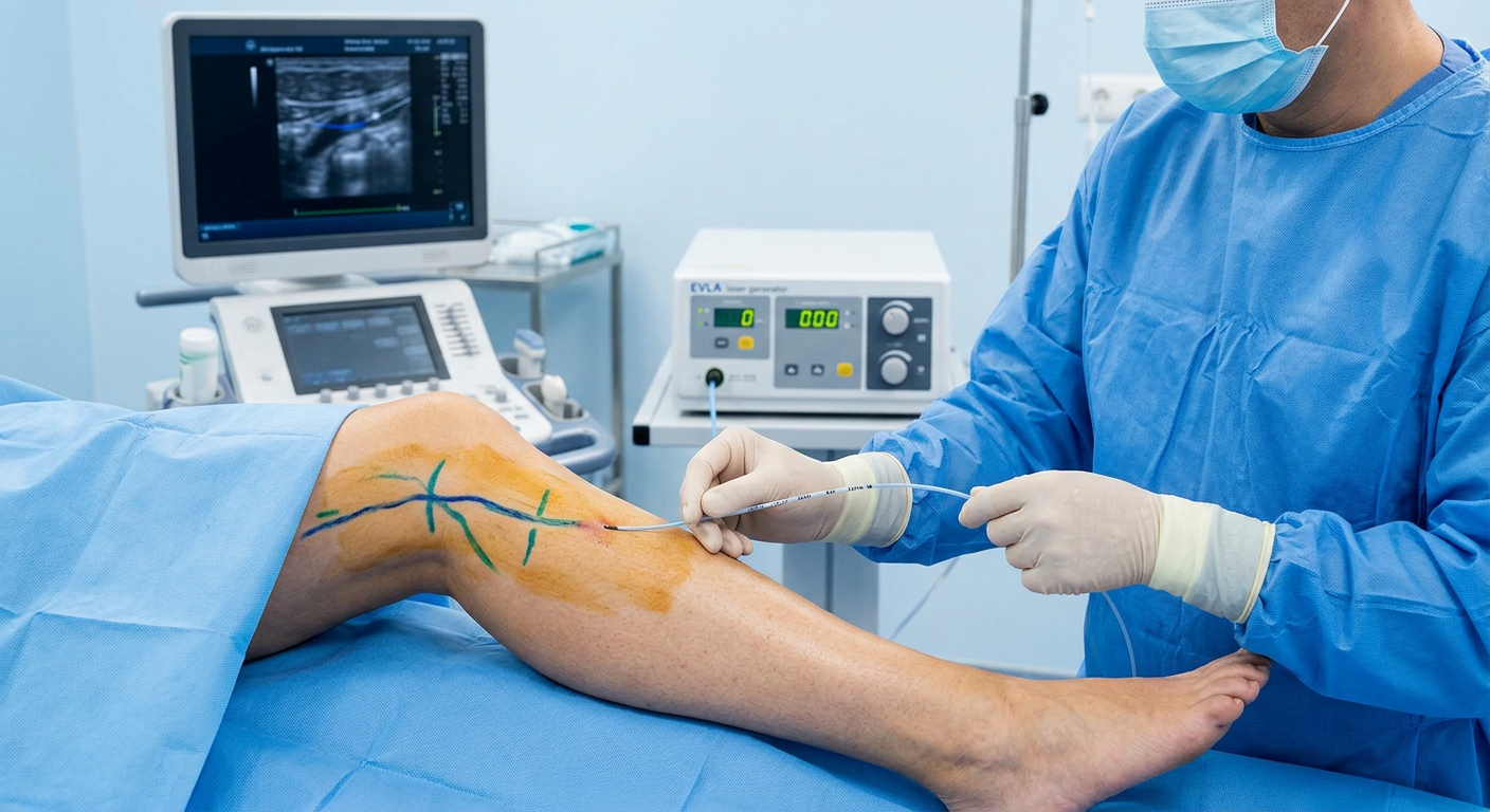 الكي الحراري بالليزر لعلاج دوالي الساقين